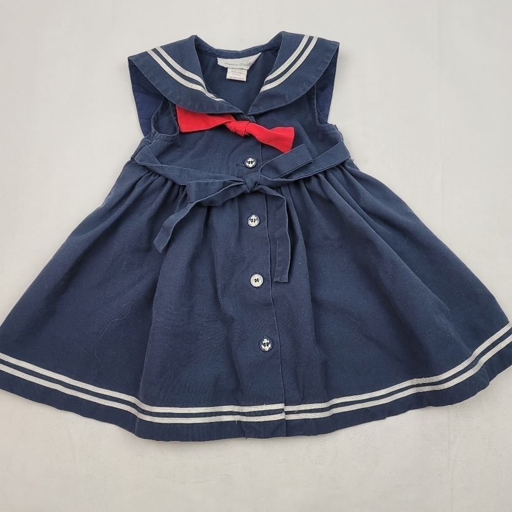 Baby girl Sophie Rose navy nautical sailor dress